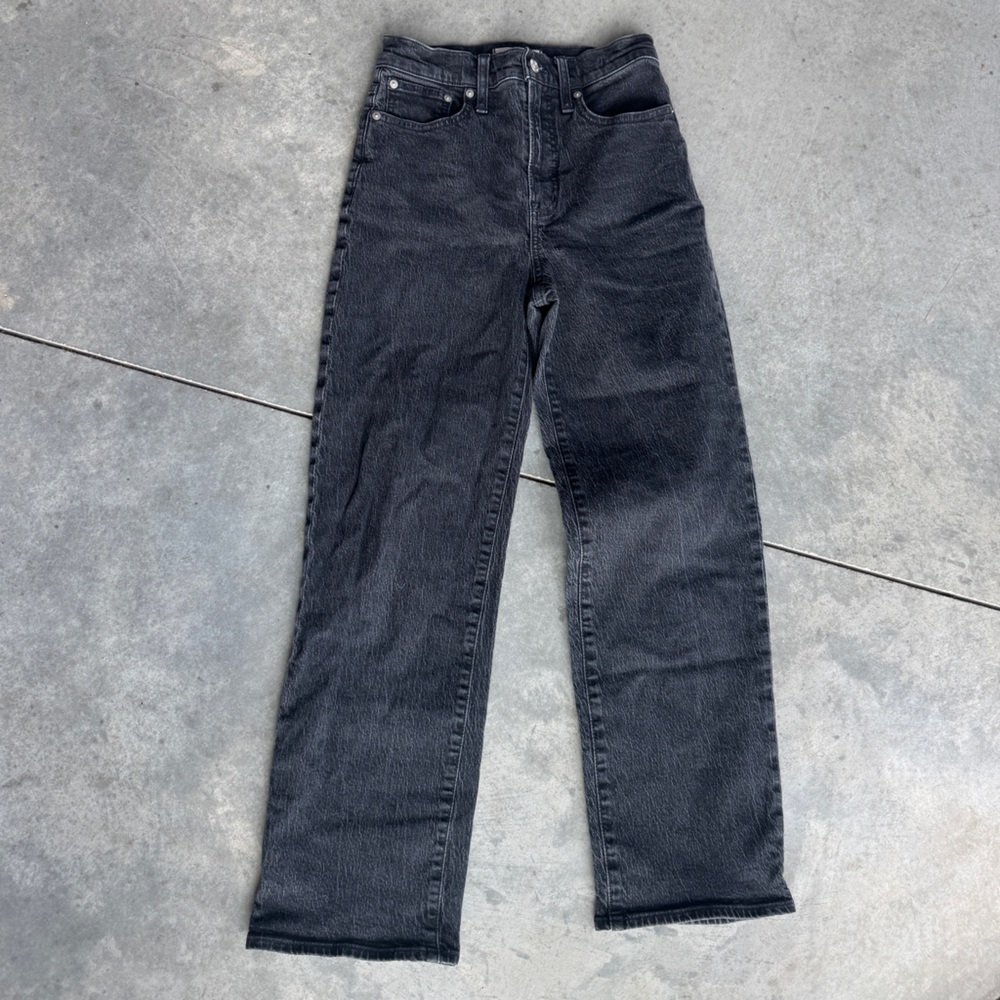 The Perfect Vintage Wide-Leg Jean Black Stone Wash